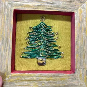 Handcrafted Green Christmas Tree Wall Art